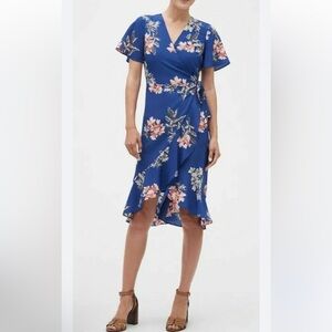 Banana Republic‎ Blue Floral Midi Dress